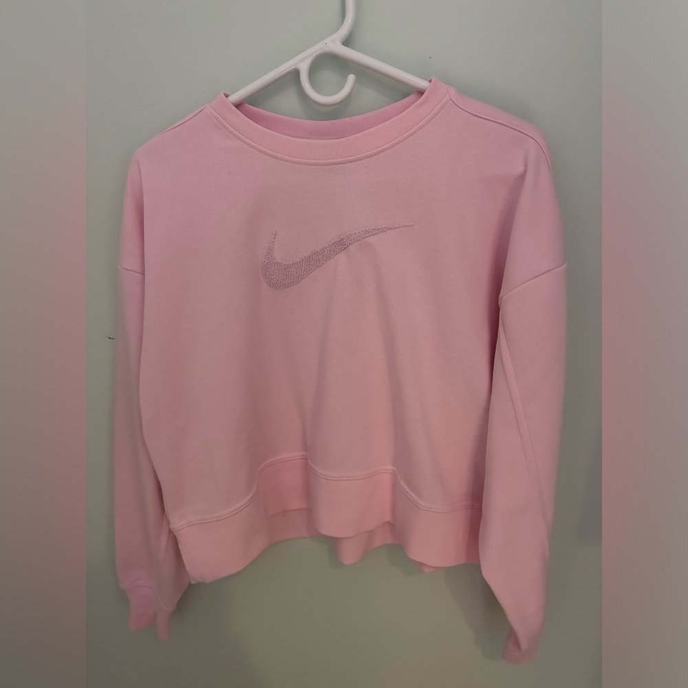 Nike cropped pink crewneck SMALL